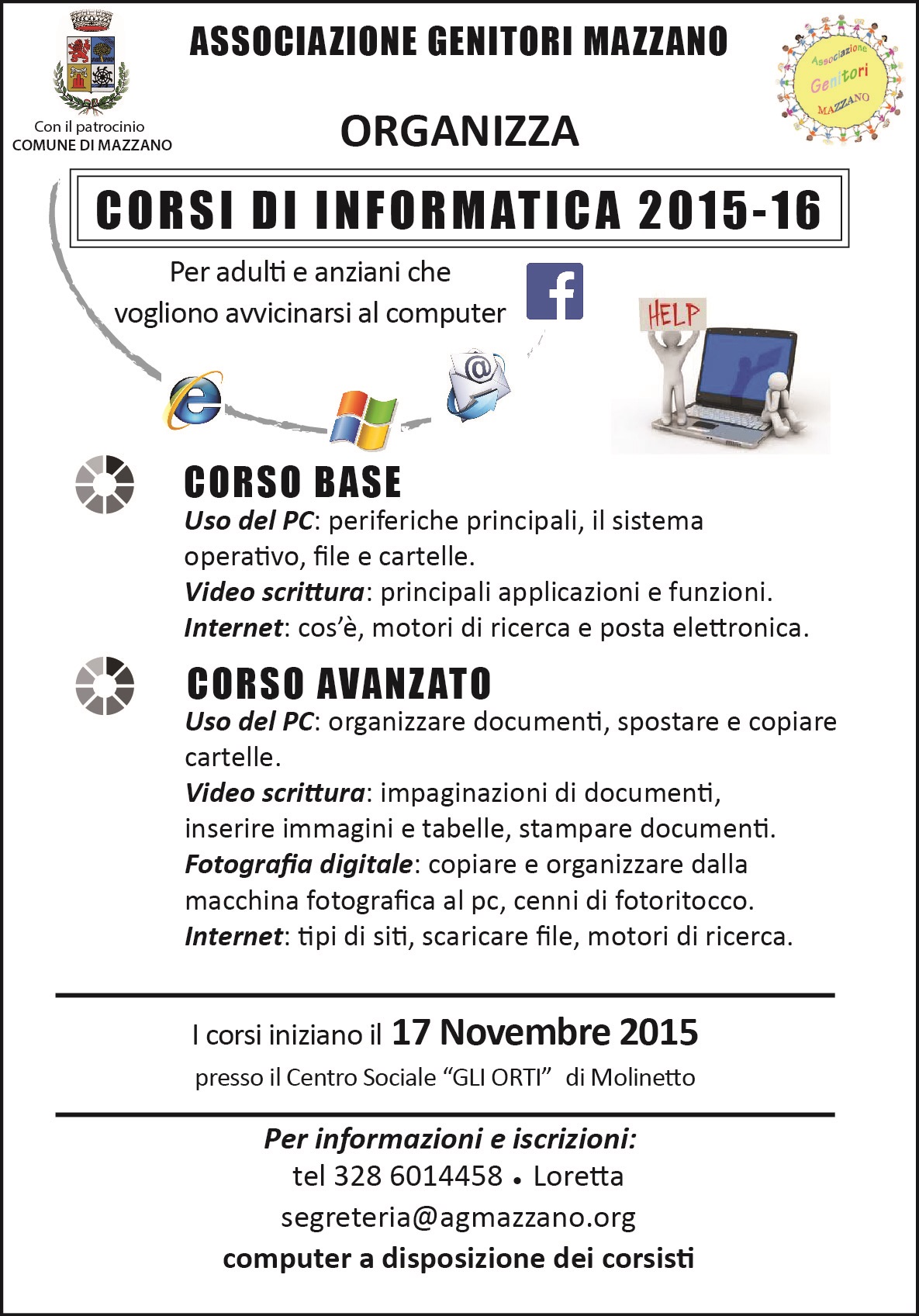 Alfabetizzazione informatica a Molinetto di Mazzano 2015-2016